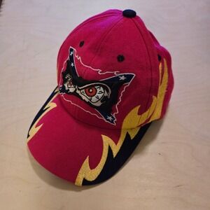 VTG Red Eyes Flame Baseball‎ Cap Houston Headwear Racing Sports Hat Southern TX